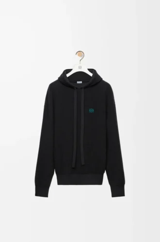 Hoodie in wool Black
