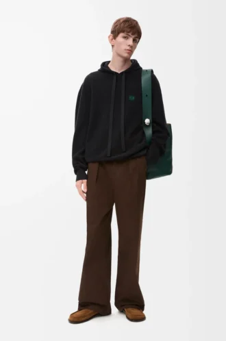 Hoodie in wool Black