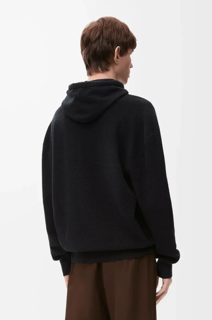 Hoodie in wool Black Hoodie in wool Black