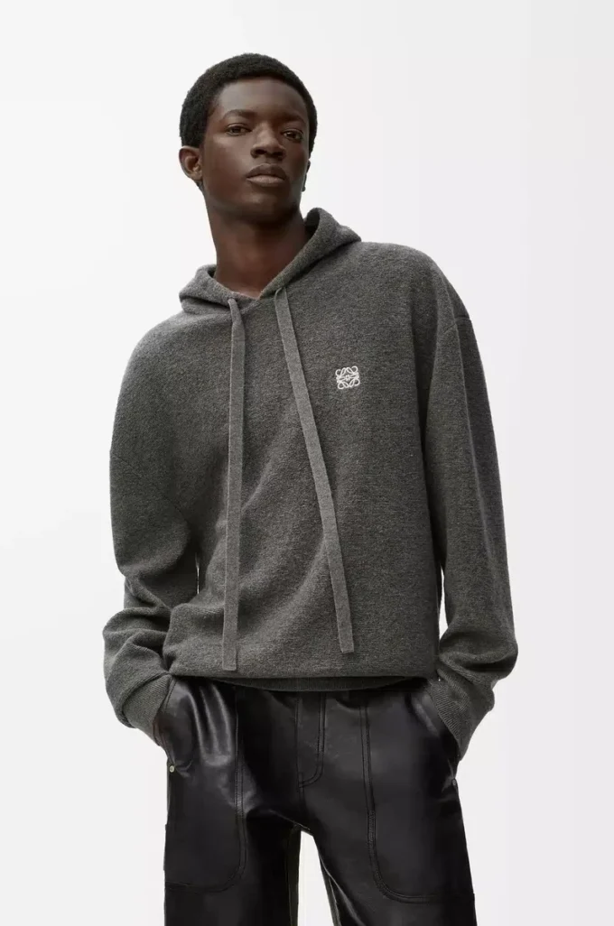 Hoodie in wool Grey Hoodie in wool Grey