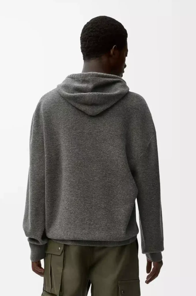 Hoodie in wool Grey Hoodie in wool Grey
