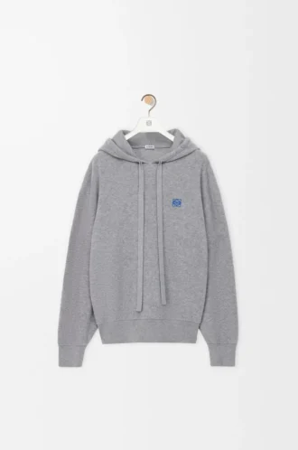 Hoodie in wool Light Grey Melange