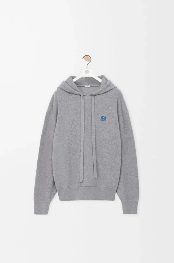 Hoodie in wool Light Grey Melange Hoodie in wool Light Grey Melange