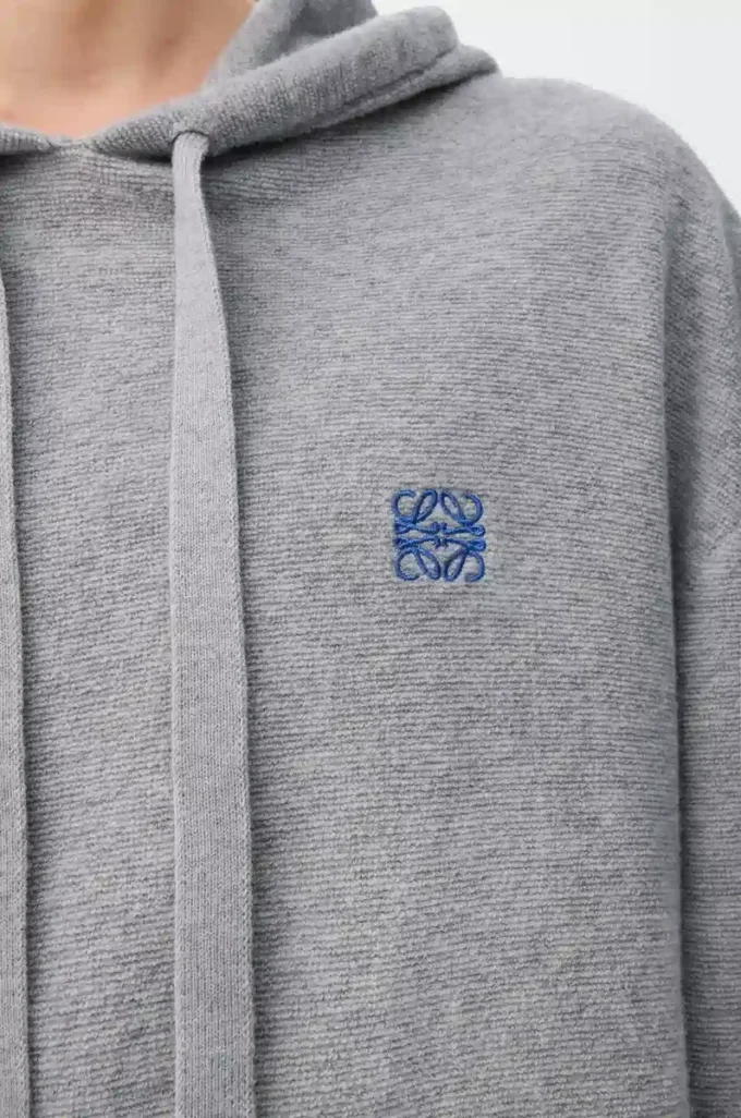 Hoodie in wool Light Grey Melange Hoodie in wool Light Grey Melange