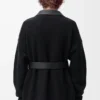 Hybrid cardigan in nappa lambskin and wool Black/Black Hybrid cardigan in nappa lambskin and wool Black/Black