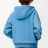 Hybrid hoodie in cotton and nappa lambskin Blue