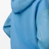 Hybrid hoodie in cotton and nappa lambskin Blue