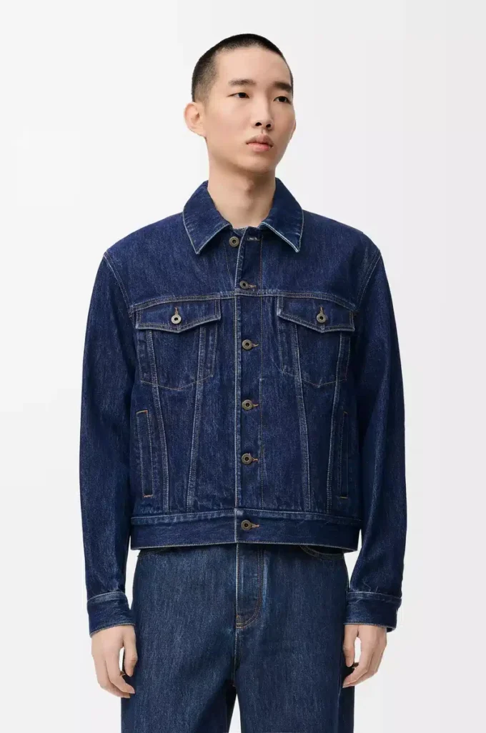 Hybrid jacket in denim and nappa calfskin Raw Denim Hybrid jacket in denim and nappa calfskin Raw Denim