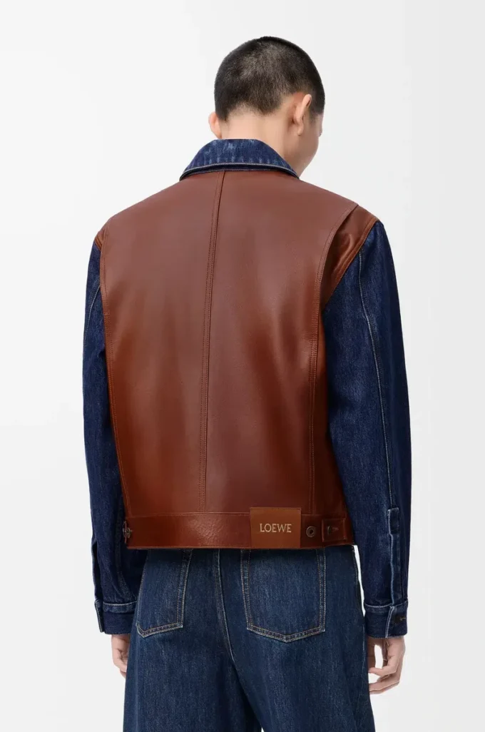 Hybrid jacket in denim and nappa calfskin Raw Denim Hybrid jacket in denim and nappa calfskin Raw Denim