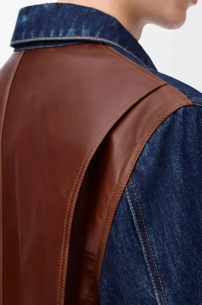 Hybrid jacket in denim and nappa calfskin Raw Denim Hybrid jacket in denim and nappa calfskin Raw Denim