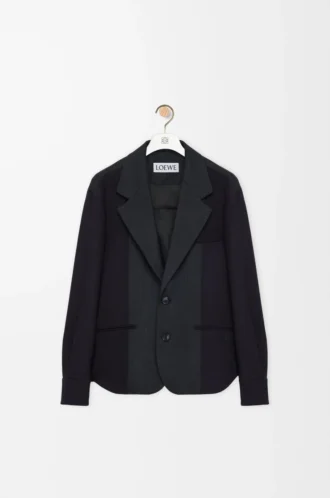 Hybrid jacket in wool Navy/Grey