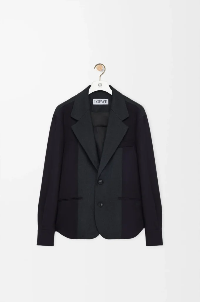 Hybrid jacket in wool Navy/Grey Hybrid jacket in wool Navy/Grey