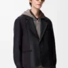 Hybrid jacket in wool Navy/Grey Hybrid jacket in wool Navy/Grey