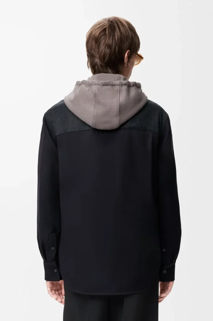 Hybrid jacket in wool Navy/Grey Hybrid jacket in wool Navy/Grey