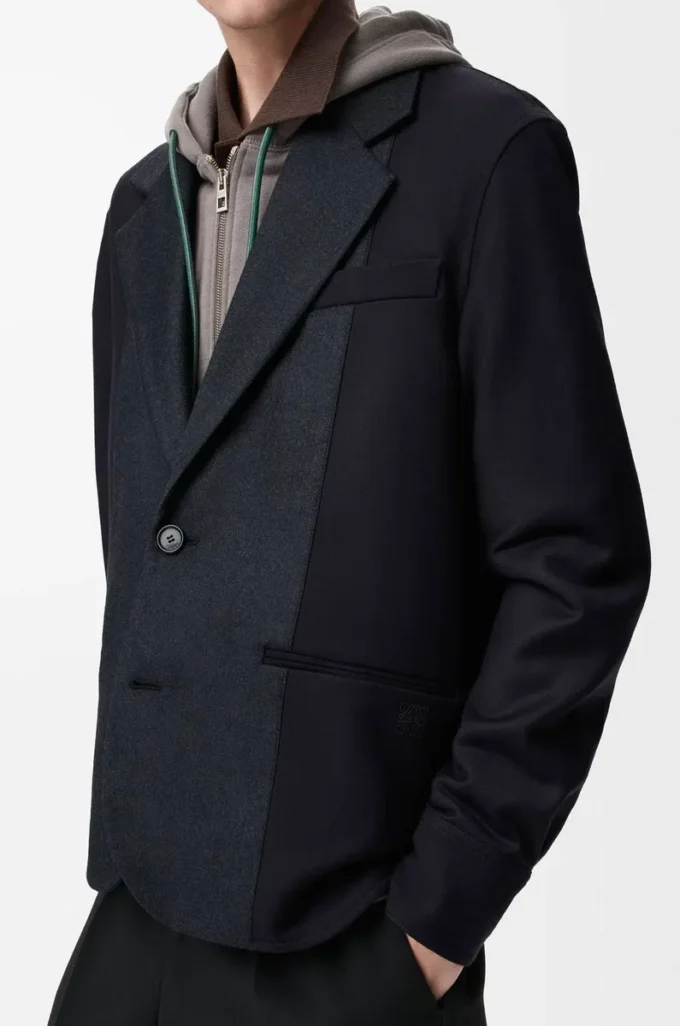 Hybrid jacket in wool Navy/Grey Hybrid jacket in wool Navy/Grey