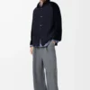 Hybrid overshirt in cotton and wool Dark Navy Blue/Navy Hybrid overshirt in cotton and wool Dark Navy Blue/Navy