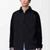 Hybrid overshirt in cotton and wool Dark Navy Blue/Navy Hybrid overshirt in cotton and wool Dark Navy Blue/Navy