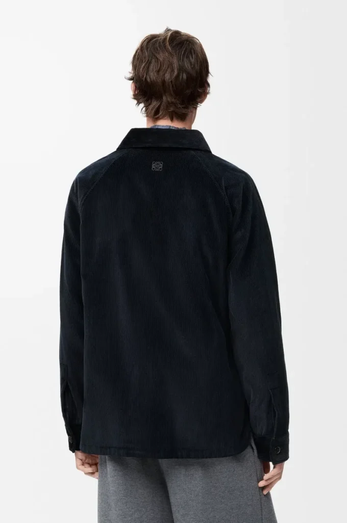 Hybrid overshirt in cotton and wool Dark Navy Blue/Navy Hybrid overshirt in cotton and wool Dark Navy Blue/Navy