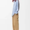 Hybrid shirt in cotton and wool Light Blue/Grey