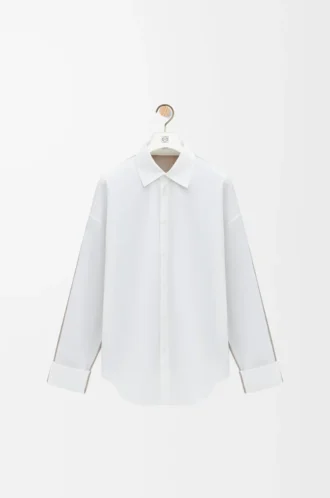 Hybrid shirt in cotton and wool White/Beige