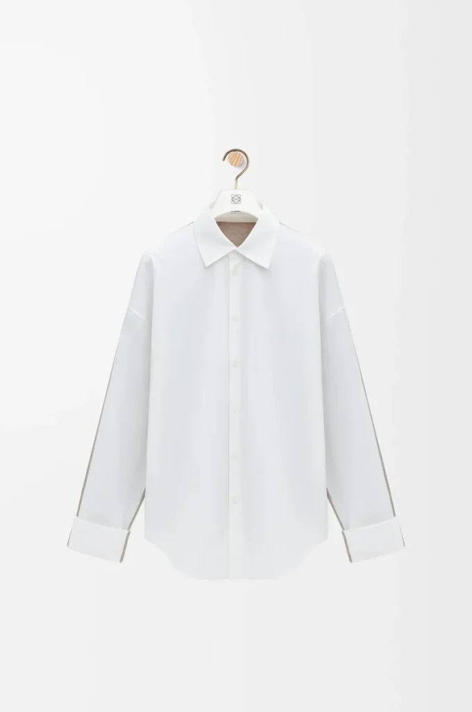 Hybrid shirt in cotton and wool White/Beige Hybrid shirt in cotton and wool White/Beige