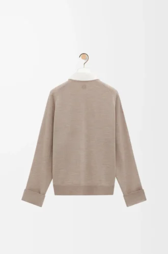 Hybrid shirt in cotton and wool White/Beige
