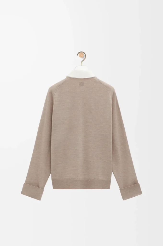 Hybrid shirt in cotton and wool White/Beige Hybrid shirt in cotton and wool White/Beige