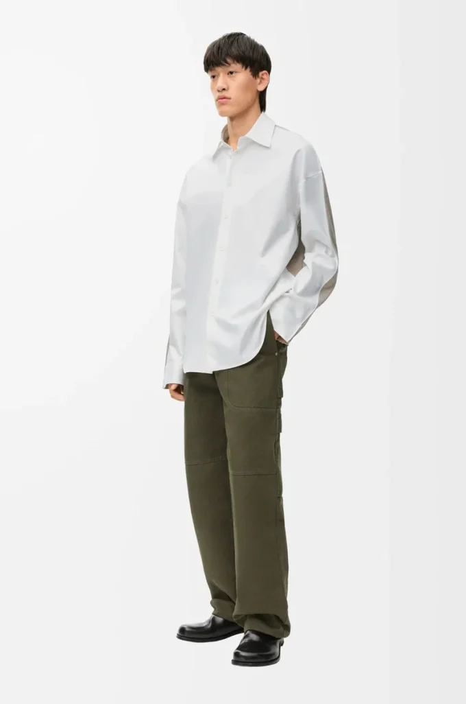 Hybrid shirt in cotton and wool White/Beige Hybrid shirt in cotton and wool White/Beige