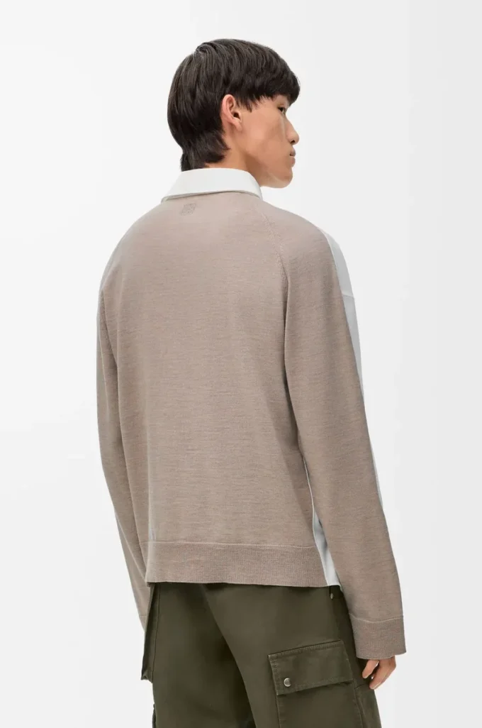 Hybrid shirt in cotton and wool White/Beige Hybrid shirt in cotton and wool White/Beige
