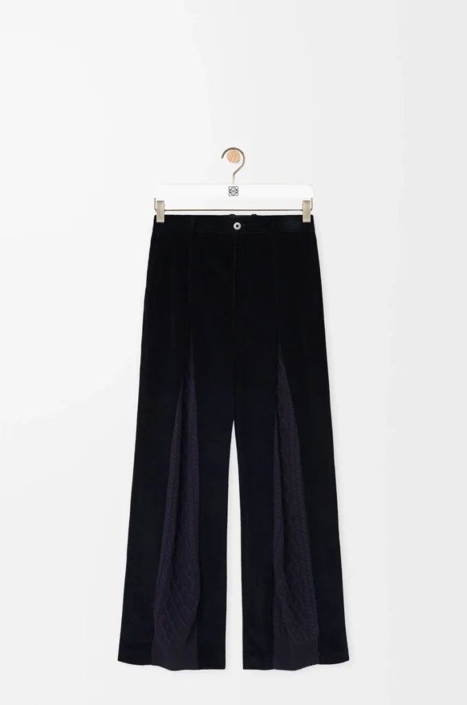 Hybrid trousers in cotton and wool Dark Navy Blue/Navy Hybrid trousers in cotton and wool Dark Navy Blue/Navy