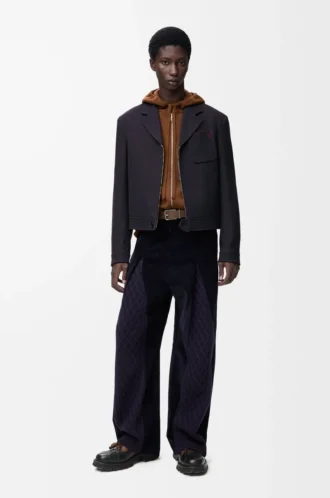 Hybrid trousers in cotton and wool Dark Navy Blue/Navy