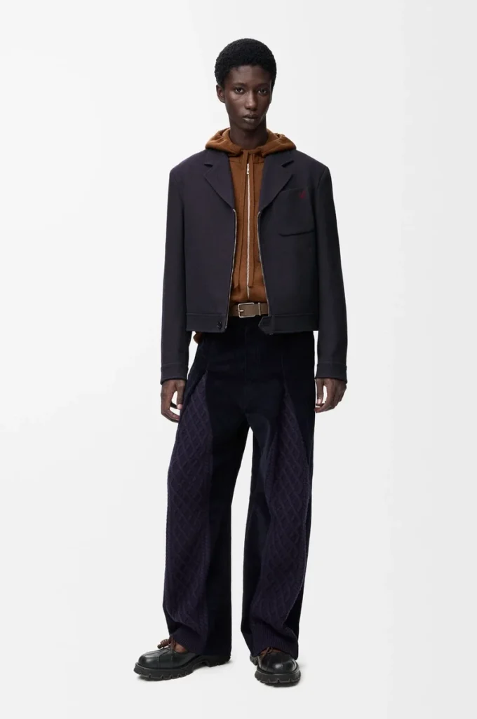Hybrid trousers in cotton and wool Dark Navy Blue/Navy Hybrid trousers in cotton and wool Dark Navy Blue/Navy