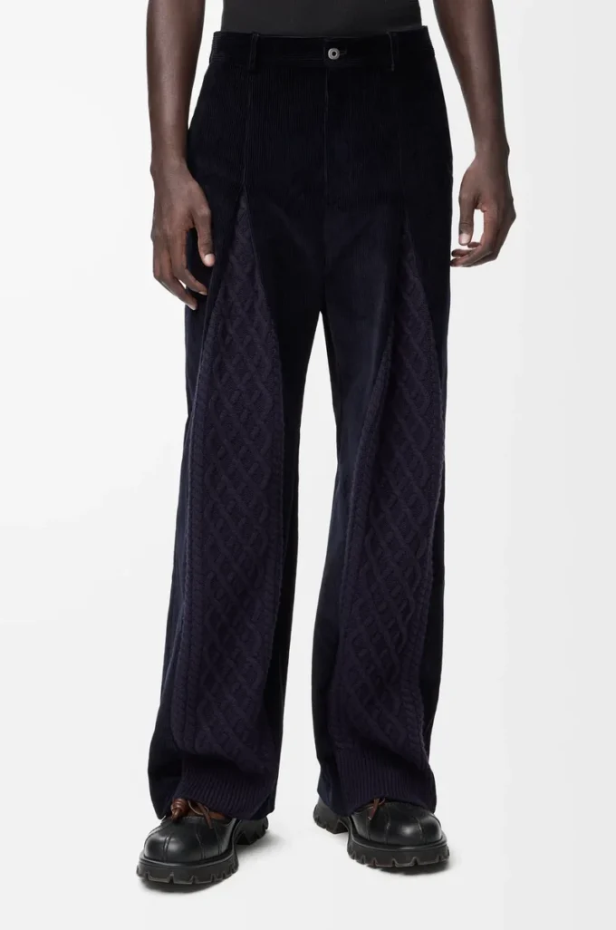 Hybrid trousers in cotton and wool Dark Navy Blue/Navy Hybrid trousers in cotton and wool Dark Navy Blue/Navy