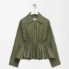 Jacket in cotton blend Khaki Green