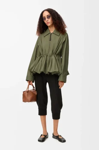 Jacket in cotton blend Khaki Green