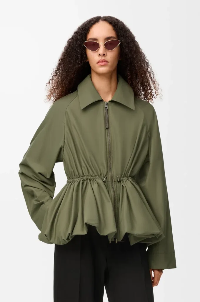 Jacket in cotton blend Khaki Green