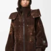 Jacket in flocked technical shell Chocolate Brown Jacket in flocked technical shell Chocolate Brown