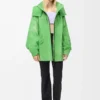 Jacket in flocked technical shell Green Jacket in flocked technical shell Green