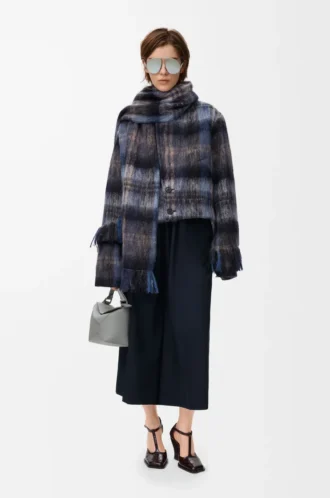 Jacket in mohair and wool blend Blue/Multicolor