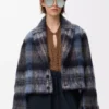 Jacket in mohair and wool blend Blue/Multicolor