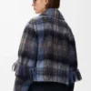 Jacket in mohair and wool blend Blue/Multicolor