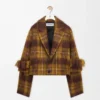 Jacket in mohair and wool blend Yellow/Multicolor
