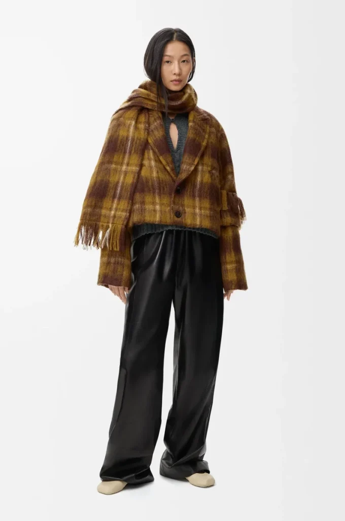 Jacket in mohair and wool blend Yellow/Multicolor