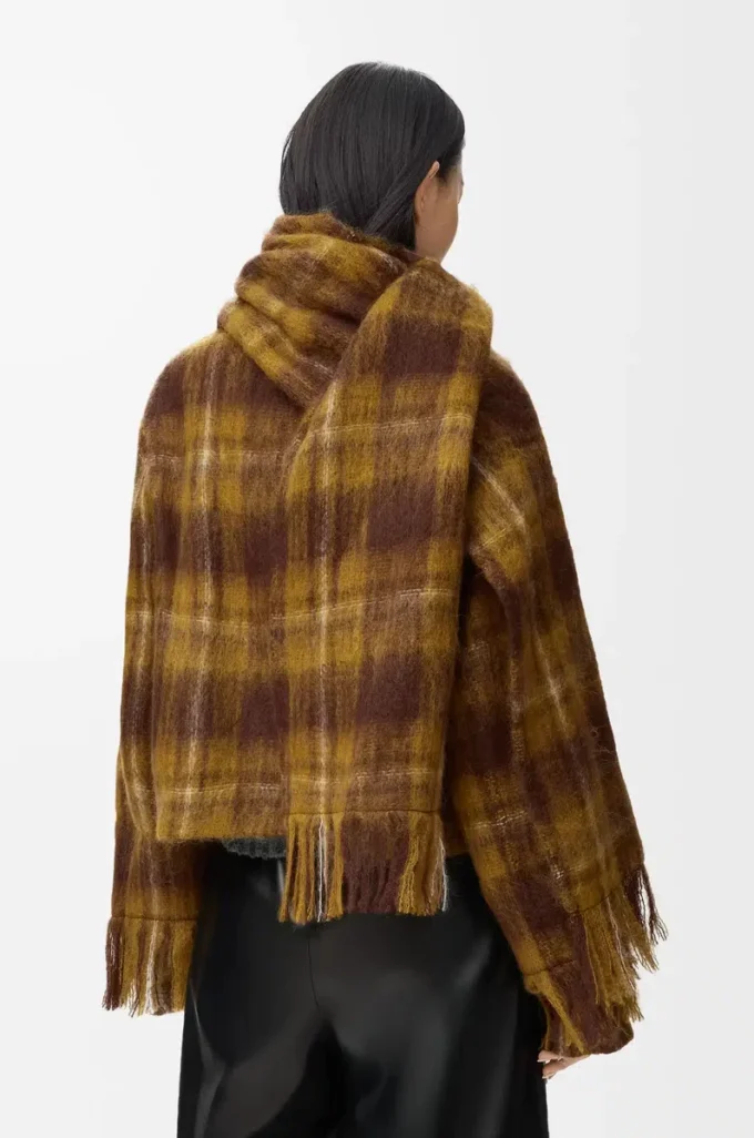 Jacket in mohair and wool blend Yellow/Multicolor