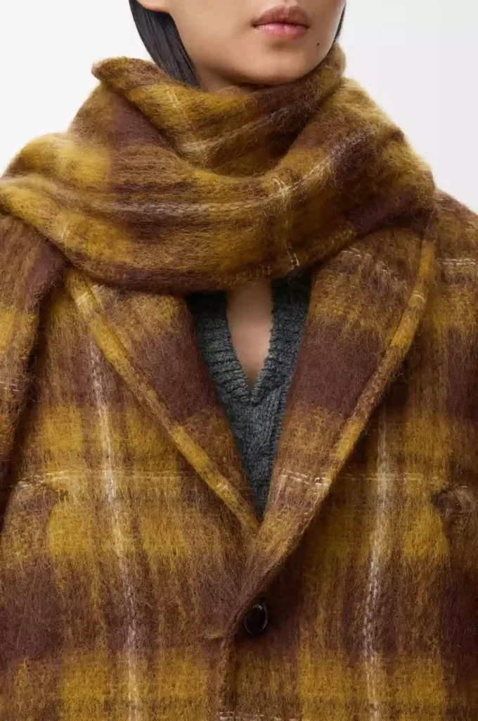 Jacket in mohair and wool blend Yellow/Multicolor