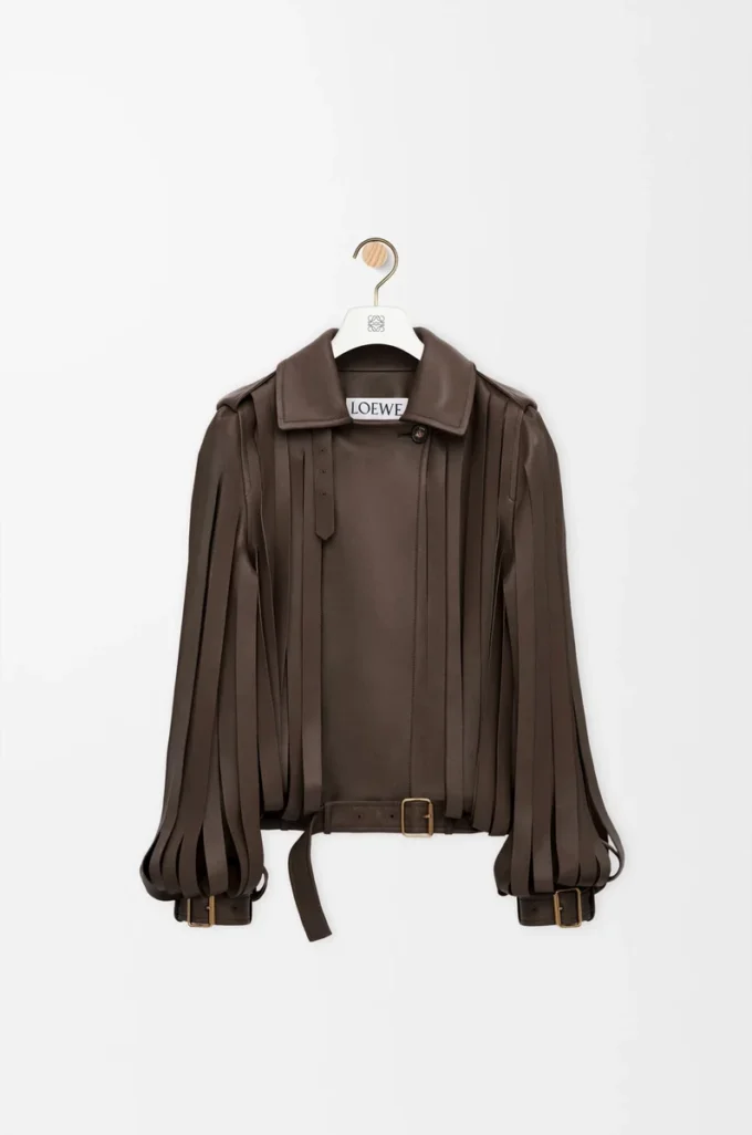 Jacket in nappa lambskin Brown