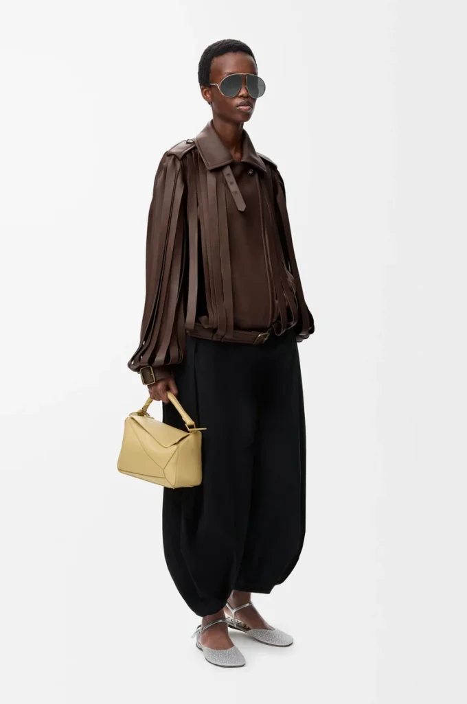 Jacket in nappa lambskin Brown