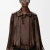 Jacket in nappa lambskin Brown