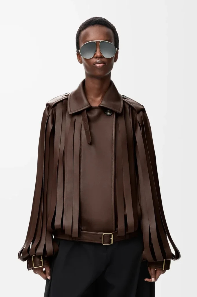 Jacket in nappa lambskin Brown