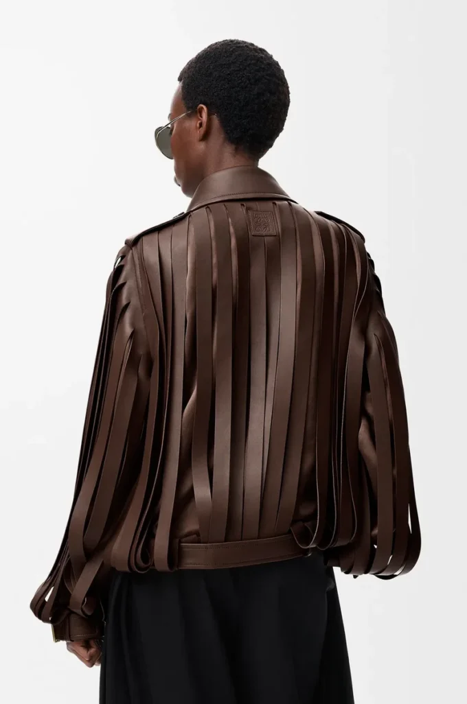 Jacket in nappa lambskin Brown